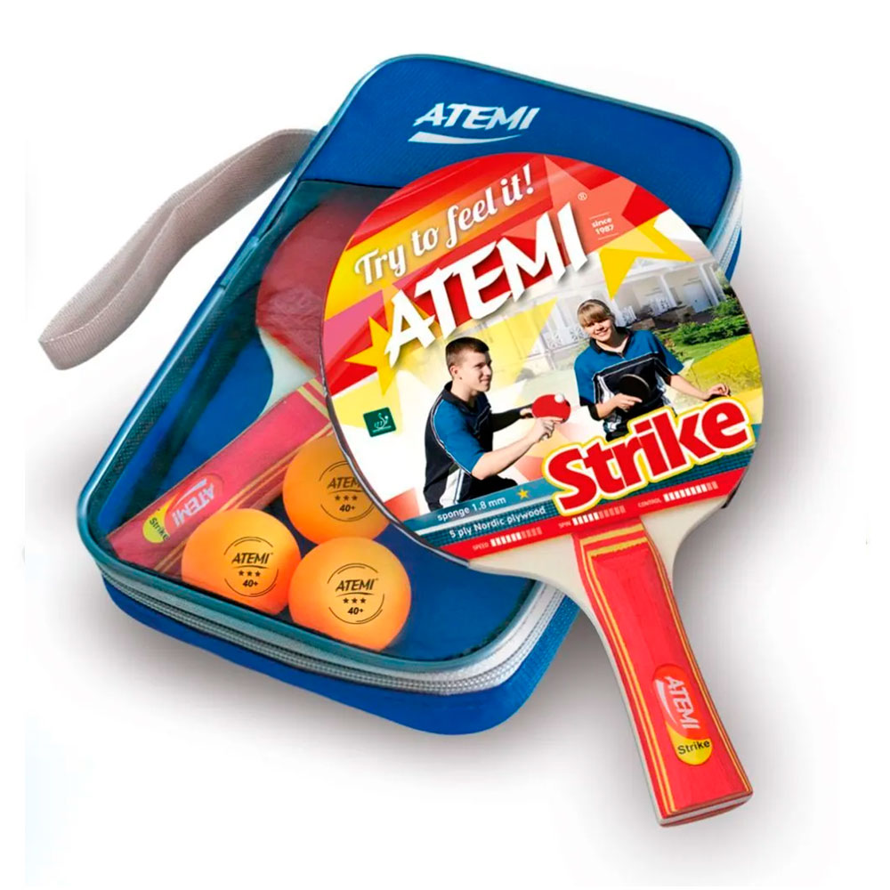 Набор для  настольного тенниса  ATEMI (2 ракетки, 3 мяча, чехол)