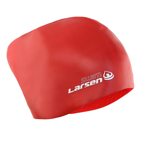 Шапочка LARSEN плавательная для длинных волос RED